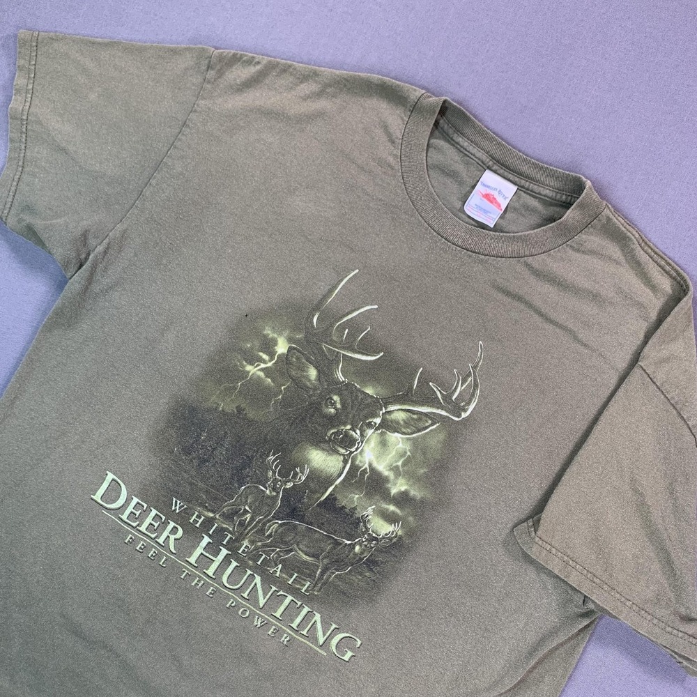 Tennessee River Shirt Mens XL Green Whitetail Deer Hunting Graphic Tee Outdoor